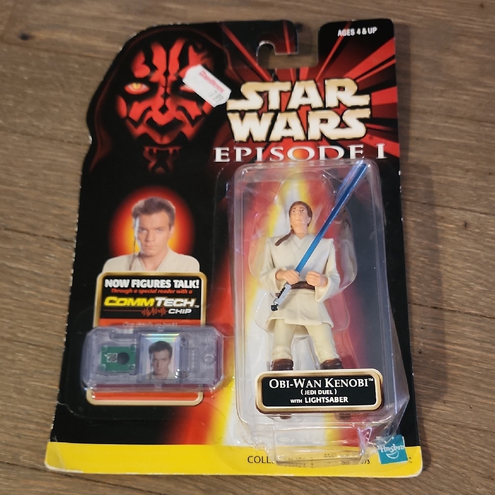 Hasbro VTG Star Wars Episode 1 OBI-WAN KENOBI Action Figure W/Comm Tech Chip.NEW